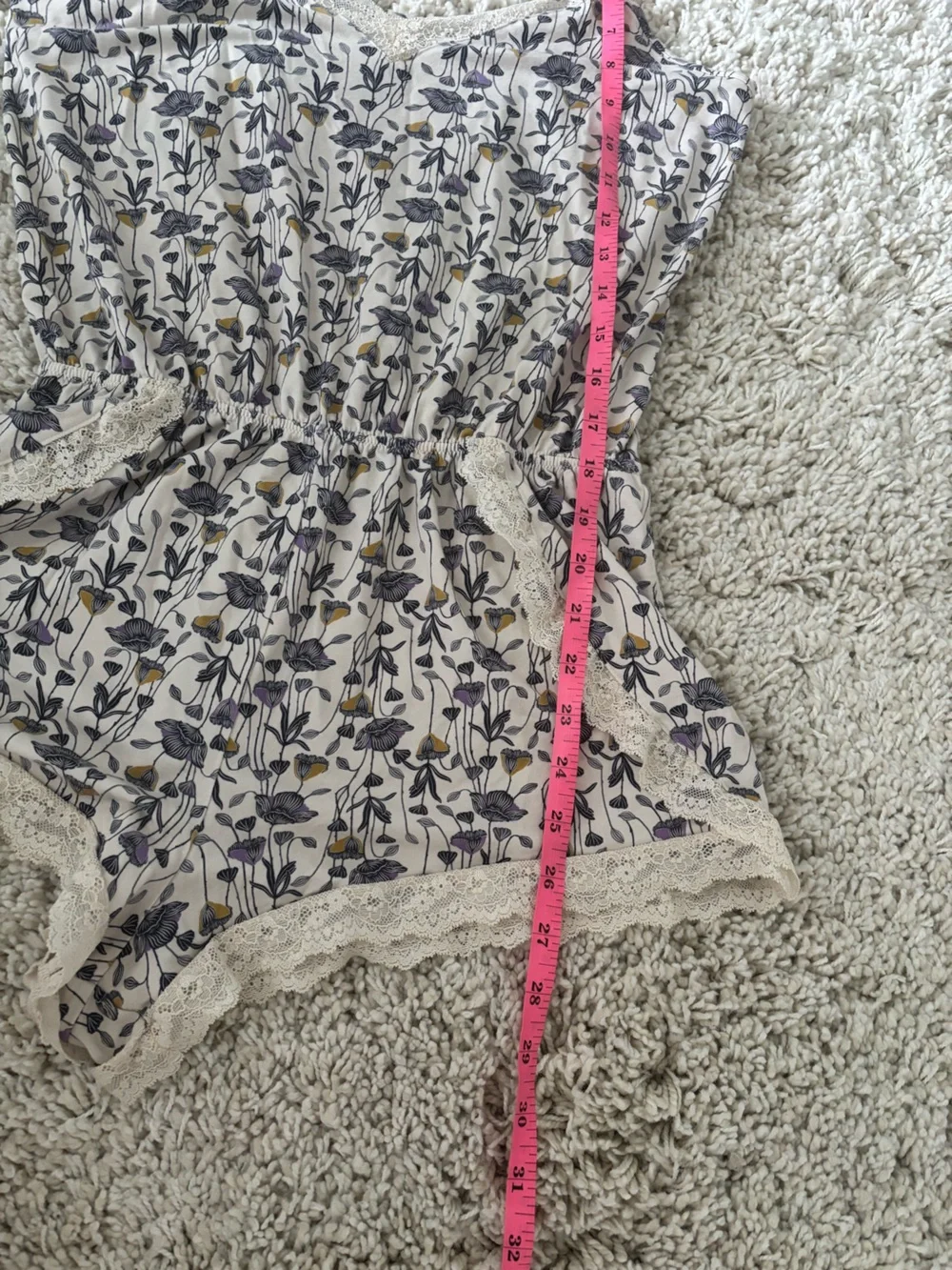 ThirdLove Floral Pajama Sleep Romper Small